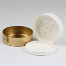 Lampen  Abzweig Baldachin 72x22 Metall Messing roh unbehandelt mit Zierkappe mit Distanz-Aufhänger