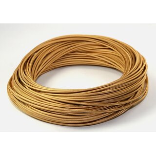 Textilkabel Stoffkabel gold 1-adrig 1x0,75mm²...