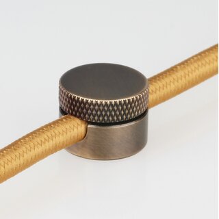Lampen Distanz-Aufhnger &bdquo;Affenschaukel&ldquo; &ndash; Messing antik fume 20x4,3 mm, Metall, Umlenkung von Kabeln