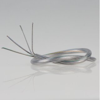 FEP/PVC-Lampenkabel transparent 4-adrig 4x0,75 mm² – Rundleitung mit Schutzleiter - Meterware