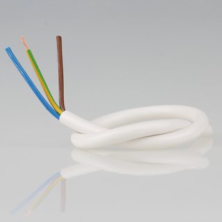 PVC Lampenkabel Rundkabel weiss 3-adrig, 3x1,0mm H05 VV-F