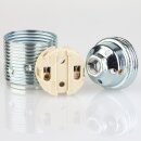 E27 Premium Metall-Lampenfassung verchromt mit...