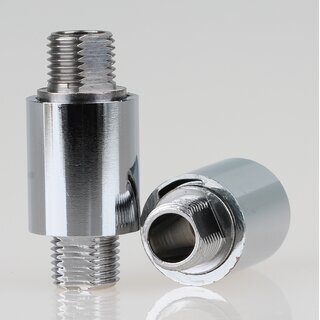 Lampen Dreh-Gelenk verchromt &ndash;  16 mm, Hhe 36 mm, 2x M10x1 Auengewinde