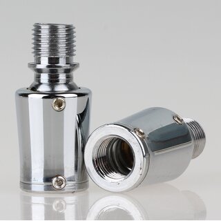 Lampen Kugelgelenk 17x36 mm, verchromt, M10x1 Innengewinde auf M10x1 Auengewinde