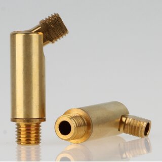 Lampen Dreh-Kippgelenk 10x38 mm, Messing roh, M8x1 Auengewinde auf M8x1 Auengewinde