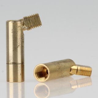 Lampen Dreh-Kippgelenk 10x43 mm, Messing roh, M8x1 Auengewinde auf M8x1 Auengewinde