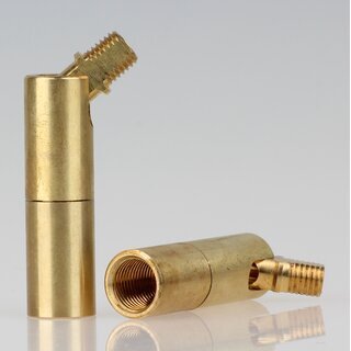 Lampen Dreh-Kippgelenk 13x52 mm, Messing roh, M10x1 Innengewinde auf M8x1 Auengewinde