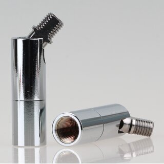 Lampen Dreh-Kippgelenk 13x52 mm, verchromt, M10x1 Innengewinde auf M8x1 Auengewinde