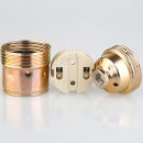 E27 Premium Metall-Lampenfassung vermessingt ohne Außengewinde mit Keramikkern M10x1 IG 250V/4A