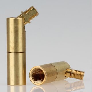 Lampen Dreh-Kippgelenk 13x57 mm, Messing roh, M10x1 Innengewinde auf M8x1 Auengewinde