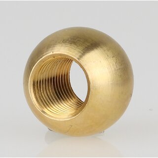M10x1 Durchgangsgewinde &ndash; Messing Metallkugel  18 mm, fr Lampenbau, Leuchtenindustrie und dekorative Anwendungen