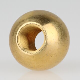 M13x1 Durchgangsgewinde &ndash; Messing Metallkugel  30 mm, fr Lampenbau, Leuchtenindustrie und dekorative Anwendungen
