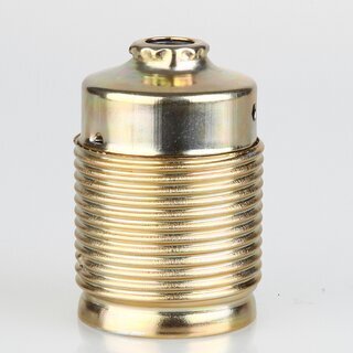 E27 Metall-Lampenfassung vermessingt mit Auengewinde und Kunststoff-Innenkern M10x1 IG 250V/4A