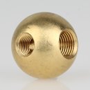 25mm Messing-Kugel mit 1x M8x1, 1x M10x1 Winkelgewinde 90