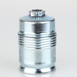 E27 Metall-Lampenfassung verchromt ohne Auengewinde und Kunststoff-Innenkern M10x1 IG 250V/4A