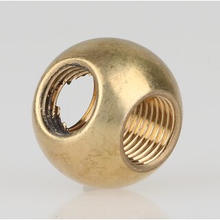 M10x1 T-Gewinde &ndash; Messing Metallkugel  20 mm, fr Lampenbau, Leuchtenindustrie und dekorative Anwendungen