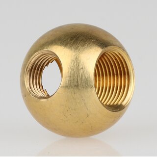 M10x1 / M13x1 T-Gewinde &ndash; Messing Metallkugel  25 mm, fr Lampenbau, Leuchtenindustrie und dekorative Anwendungen