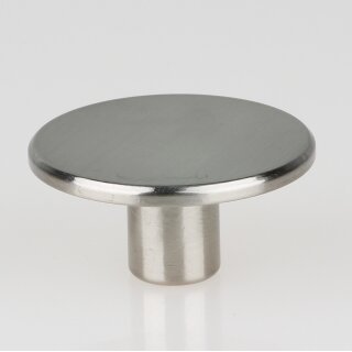 Lampen Abschlussknopf Messing T-Form Ø 40 mm – edelstahloptik (nickel-matt), M10x1 Innengewinde