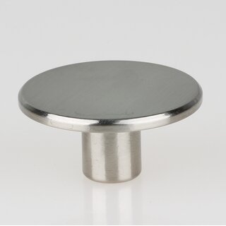 Lampen Abschlussknopf Messing T-Form  40 mm &ndash; edelstahloptik (nickel-matt), M10x1 Innengewinde