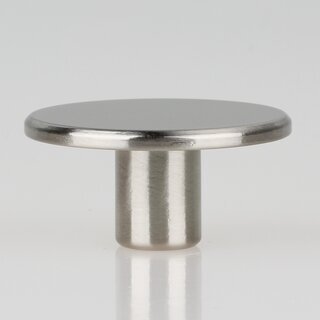 Lampen Abschlussknopf Messing T-Form  40 mm &ndash; edelstahloptik (nickel-matt), M10x1 Innengewinde