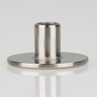 Lampen Abschlussknopf Messing T-Form  40 mm &ndash; edelstahloptik (nickel-matt), M10x1 Innengewinde