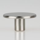Lampen Abschlussknopf Messing T-Form Ø 40 mm – edelstahloptik (nickel-matt), M10x1 Innengewinde