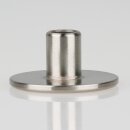 Lampen Abschlussknopf Messing T-Form Ø 40 mm – edelstahloptik (nickel-matt), M10x1 Innengewinde