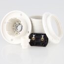 E27 Kunststoff Dachfassung weiß mit Außengewinde, Schraubring und Zugentlaster