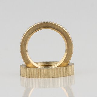 M13x1 Rndelmutter | Kordelmutter 17x3mm | Messing roh | Lampenbau