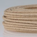 Textilkabel Stoffkabel Hanf Jute beige 3-adrig 3x0,75...