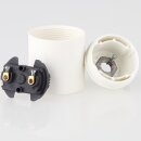 E27 Kunststoff Lampenfassung weiß ohne Außengewinde mit M10x1 Innengewinde