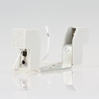 R7s Hochvolt Halogen Lampenfassung &ndash; 230 V / 6 A &ndash; 78 mm Kontaktabstand &ndash; mit 15 cm Anschlussleitung