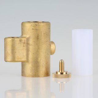 Lampen Messing Guss T-Verschieber 25x46,5x44,5mm mit Rndelschraube 16x15mm