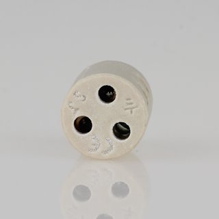 Porzellan Lsterklemme Buchsenklemme wei 3-polig rund 1,5 bis 6 mm