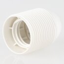 E27 Kunststoff Lampenfassung weiß mit Außengewinde und M10x1 Innengewinde