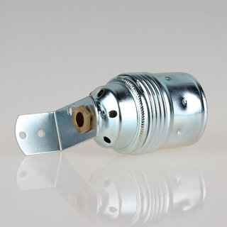 E27 Premium Metall-Fassung verchromt mit Winkel und 6-kant Trompetennippel