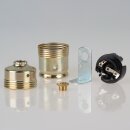 E27 Metall-Lampenfassung, vermessingt – mit Winkel und Trompetennippel