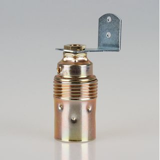 E14 Premium Metall-Fassung vermessingt mit Winkel und 6-kant Trompetennippel