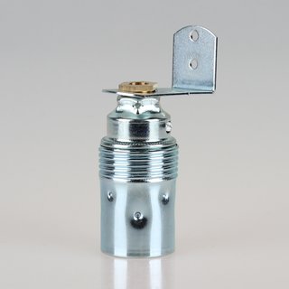 E14 Premium Metall-Fassung verchromt mit Winkel und 6-kant Trompetennippel