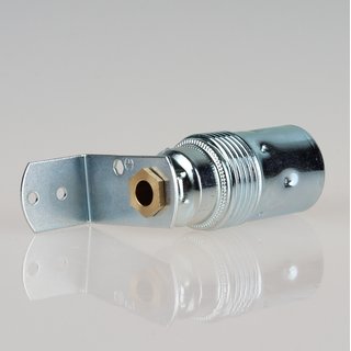 E14 Premium Metall-Fassung verchromt mit Winkel und 6-kant Trompetennippel
