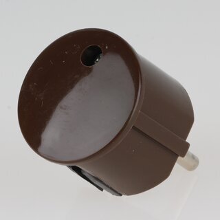 Schutzkontakt-Stecker Winkelstecker braun &ndash; 250V/16A &ndash; mit Schraubkontakten und Zugentlastung