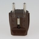 Schutzkontakt-Stecker braun – 250V/16A – mit Schraubkontakten und Zugentlastung