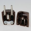 Schutzkontakt-Stecker braun – 250V/16A – mit Schraubkontakten und Zugentlastung