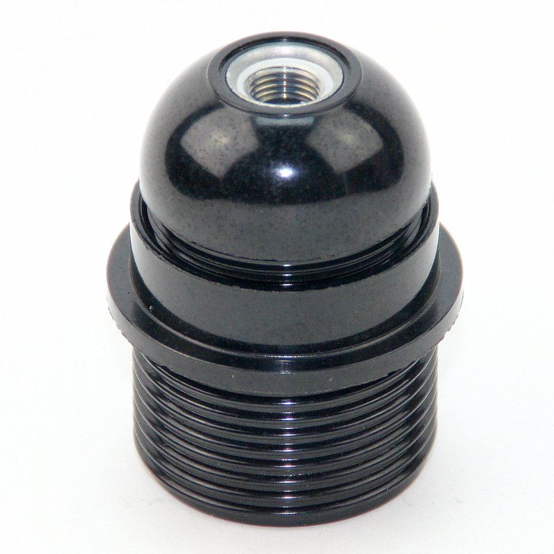 Bakelit Fassung mit Teilgewinde und Schalter mit Klemmnippel Lampenfassung E27 