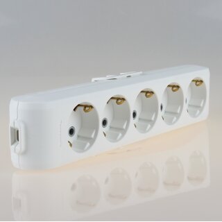 Panasonic 5-fach Tischsteckdose / Steckdosenleiste ohne Kabelzuleitung – weiß, 250V/16A, 3500W