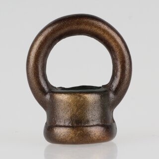 Ringnippel Messing Antik Fumé M10x1 Durchgangsgewinde – schwere Ausführung, Ø 22 mm