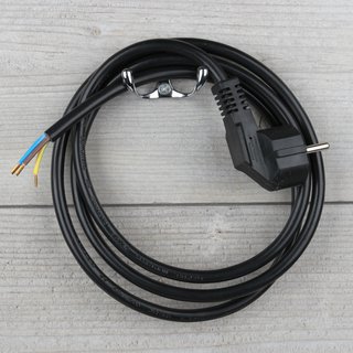 1,5m Anschlussleitung schwarz 3x1,0mm mit Schutzkontakt-Stecker