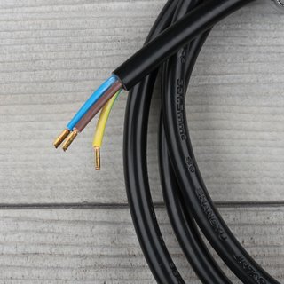 1,5m Anschlussleitung schwarz 3x1,0mm mit Schutzkontakt-Stecker