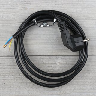Anschlussleitung 1,5 m schwarz 31,0 mm H05VV-F mit Schutzkontakt-Stecker