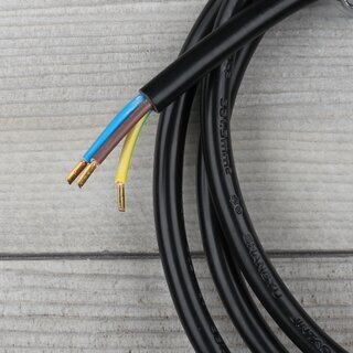 Anschlussleitung 1,5 m schwarz 31,0 mm H05VV-F mit Schutzkontakt-Stecker